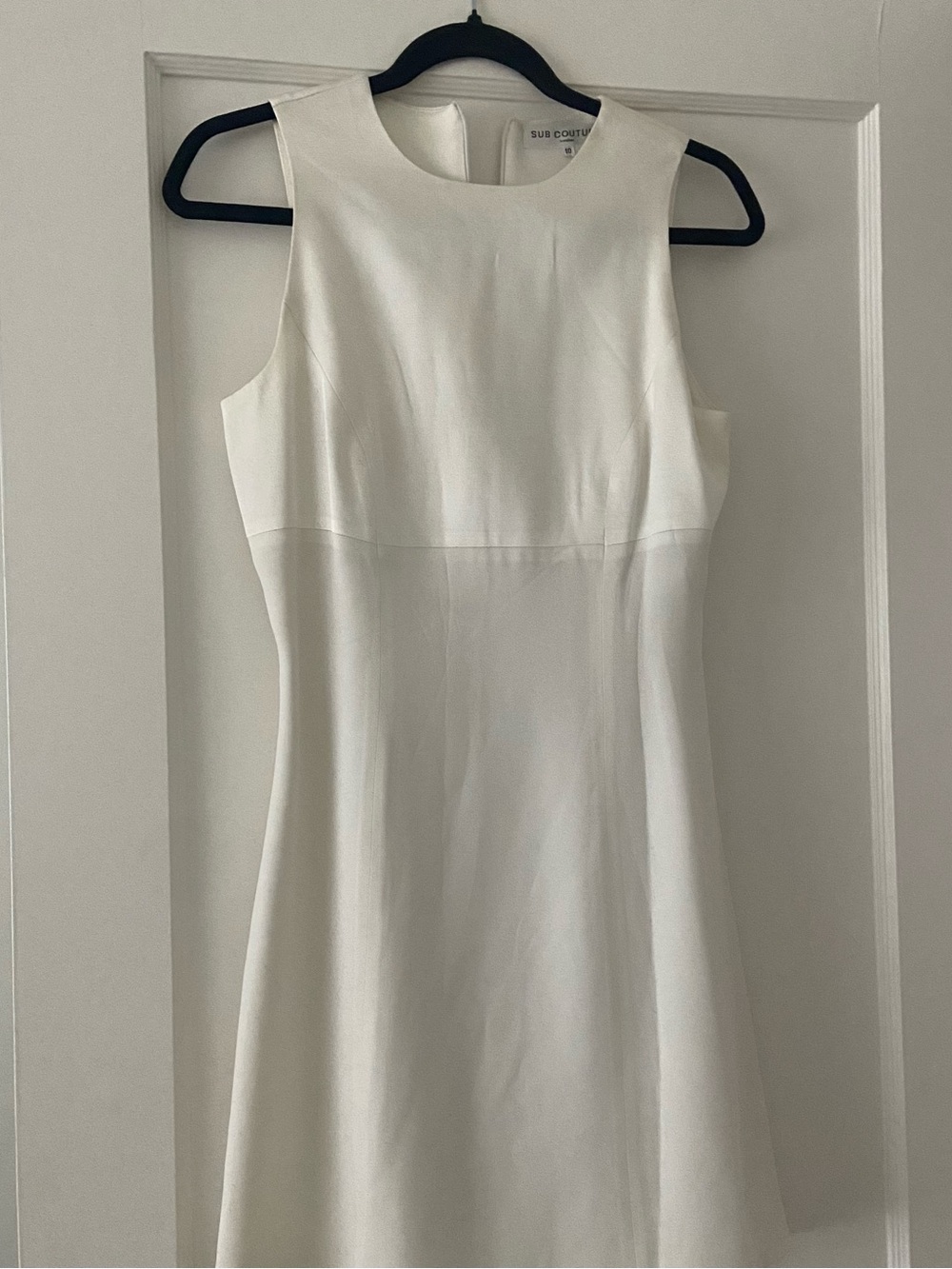 Couture White Sleeveless A-Line Dress- Silk with hidden zipper. A gorgeous dress